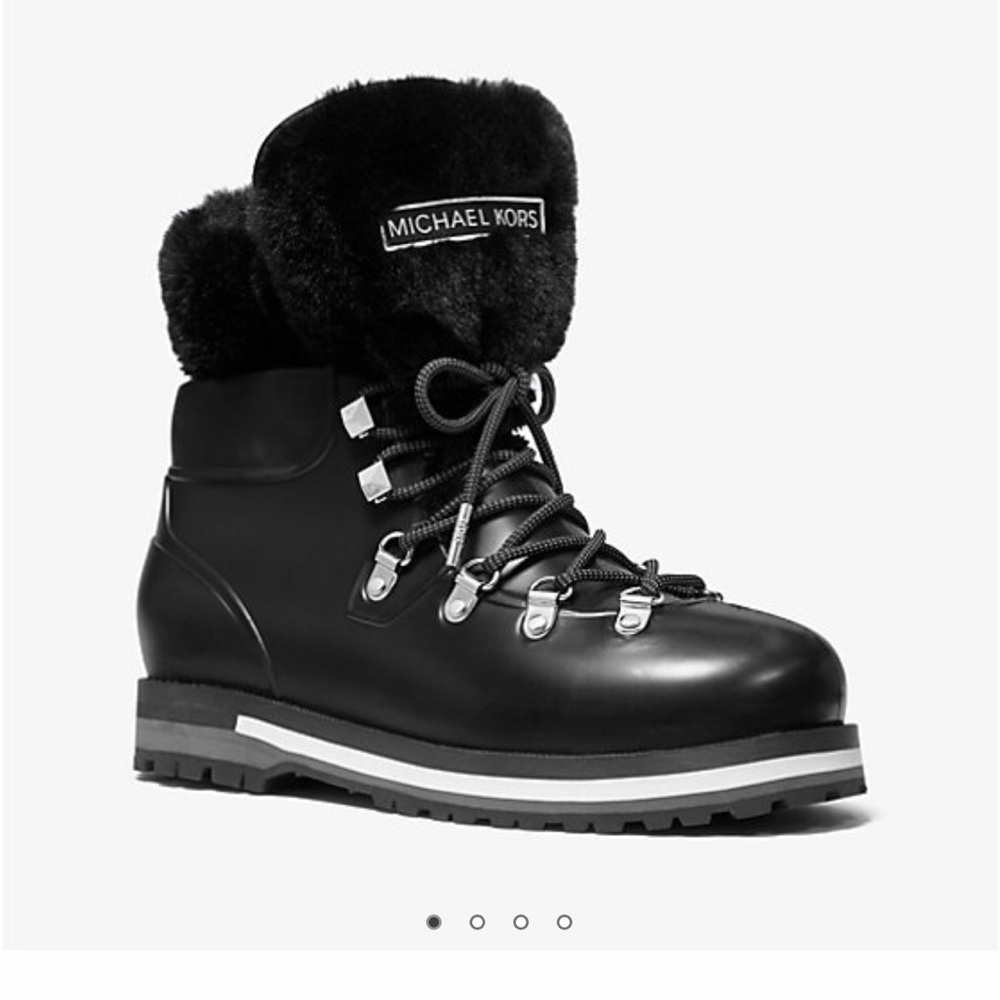 Michael Kors Lanis PVC and Faux Fur Rain Boot (9)